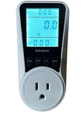 Suraielec Digital Energy Watt Meter Plug Model UPWMA01A 120V 60Hz 15A White